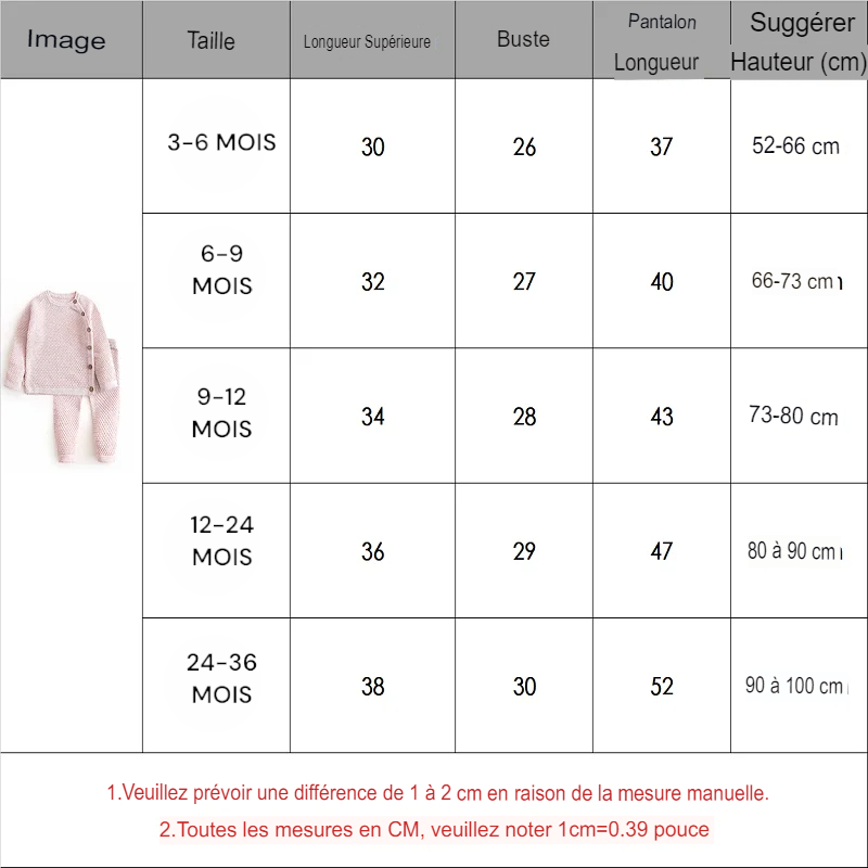 Ensemble tricotés pour bébé