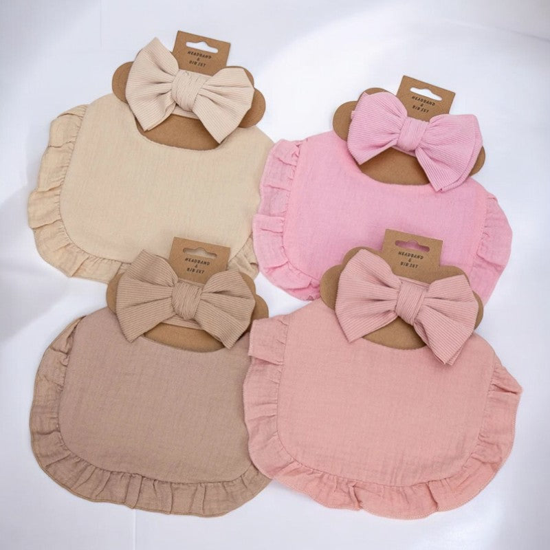 Bavoir Bébé avec Bandeau à Nœud